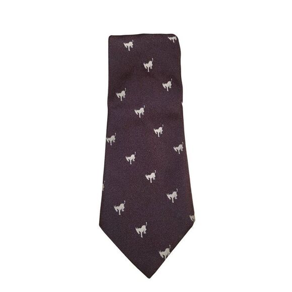 Vintage Sears Neck Tie Men Arc De Triomphe‎ Steer 70s Brown Geometric - Picture 1 of 5